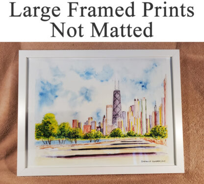 Large Framed Prints Not Matted of landmarks and city scenes.