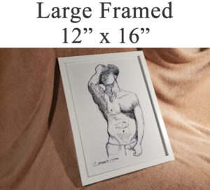 Large framed figure drawings and painting prints.