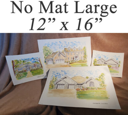 No mat large house portraits 12" x 16"