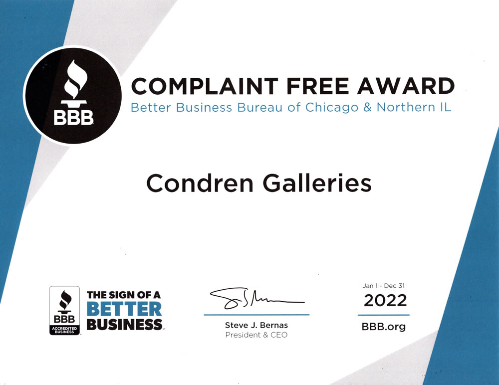 Complaint Free Award from the Better Business Bureau.