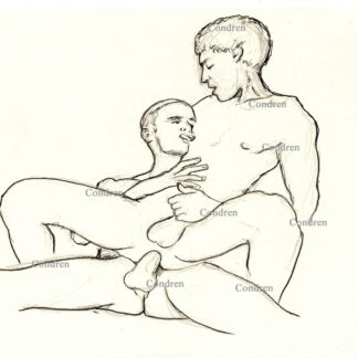 Incest brothers fucking bare back and naked with muscular physiques and hard bodies, pencil figure drawing.